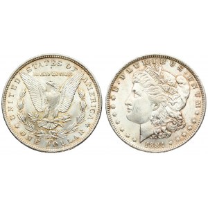 USA 1 Dollar 1884 'Morgan Dollar' O New Orleans. Averse: Liberty head; facing left. Lettering...