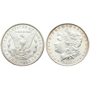 USA 1 Dollar 1887 'Morgan Dollar' Philadelphia. Averse: Liberty head; facing left. Lettering...