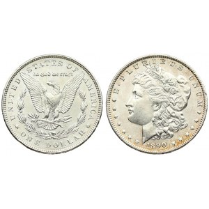 USA 1 Dollar 1890 'Morgan Dollar' Philadelphia. Averse: Liberty head; facing left. Lettering...