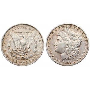 USA 1 Dollar 1891 'Morgan Dollar' Philadelphia. Averse: Liberty head; facing left. Lettering...