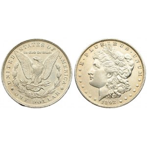 USA 1 Dollar 1892 'Morgan Dollar' Philadelphia. Averse: Liberty head; facing left. Lettering...