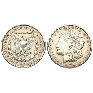 USA 1 Dollar 1921 'Morgan Dollar' S San Francisco. Averse: Liberty head; facing left. Lettering...