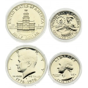 USA ¼ Dollar 1976 'Washington Quarter' Bicentennial & ½ Dollar 1976 'Kennedy Half Dollar' Bicentennial...