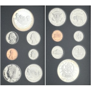 USA 2.41 Dollars 1991-  Prestige Set Mount Rushmore Anniversary. Sovenir Set. Silver. With Origanal Box & Certificate ...