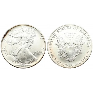 USA 1 Dollar 1992 'American Silver Eagle'. Averse: Walking Liberty. Lettering: L I B E R T Y IN GOD WE TRUST AAW 1992...