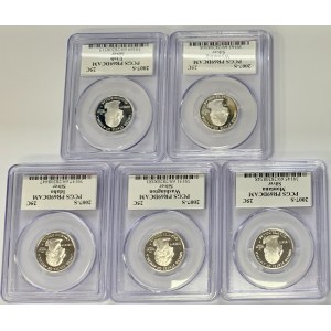 USA ¼ Dollar 'Washington Quarter' 2007-S Montana & Washington & Idaho & Wyoming & Utah. San Francisco mint. Averse...