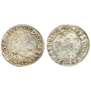 Lithuania 1 Grosz 1546 Sigismund II Augustus (1545-1572). Lithuanian coins Vilnius; inscriptions ending LIT / LITVA ...