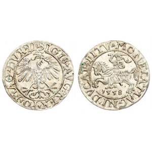 Lithuania 1/2 Grosz 1558 Vilnius. Sigismund II Augustus (1545-1572) - Lithuanian coins; 1/2 grosz 1558; Vilnius...