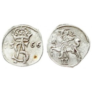 Lithuania 2 Denar 1566 Vilnius. Sigismund II Augustus (1545-1572) - Lithuanian coins 1566 Vilnius. Silver...