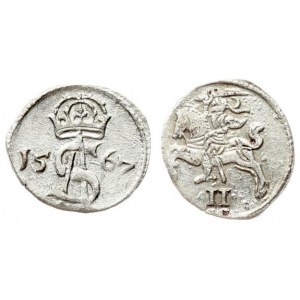 Lithuania 2 Denar 1567 Vilnius. Sigismund II Augustus (1545-1572) - Lithuanian coins 1567 Vilnius. Silver. Cesnulis...