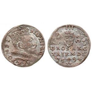 Lithuania 3 Groszy 1594 Vilnius. Sigismund III Vasa (1587-1632)  Averse: Crowned bust right. Reverse: Value...