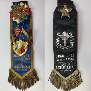 Lithuania USA Ecclesiastical Brotherhood Badge-Stripe 1905 'Friendship of St...
