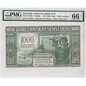 Lithuania Germany 1000 Mark 1918 Kaunas Banknote 1918-04-04. Pick#R134a; CM#K8a № A...