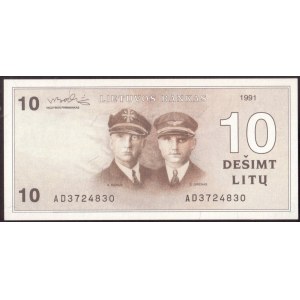Lithuania 10 Litu 1991 Banknote P#47 № AD3724830