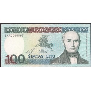 Lithuania 100 Litu 1994 Banknote P#50 № SAA0000590