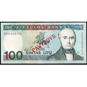 Lithuania 100 Litu Specimen 1994 Banknote P#50s № SAA2628170