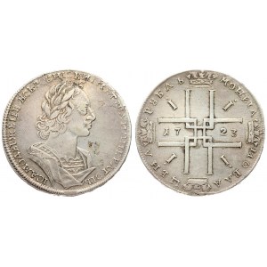 Russia 1 Rouble 1723 Moscow. Peter I (1699-1725). Averse: Laureate bust right. Reverse...