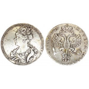 Russia 1 Rouble 1726 Catherine I (1725-1727). Averse: Bust left. Reverse: Crown above crowned double-headed eagle. ...