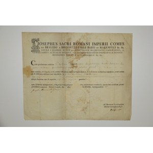 LWÓW, GALICJA, LODOMERIA. Dokument przyznający prawo do opuszczenia granic cesarstwa austriackiego s ...