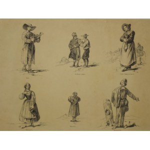 KRAKOW. Folk types of Eastern Europe, including the Jews of Cracow, lithographed by F. Gerasch according to a drawing ...