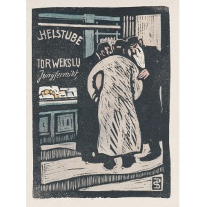 WARSCHAU. 2 Grafiken von Paul E. Schneider, datiert 1915: 1) Jüdischer Straßenhändler in Warschau; ...