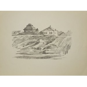 GRODNO (whit. Гро́дна). Wooden synagogue in Grodno, drawing and lettering by H. Struck, accompanying copy of description a ...