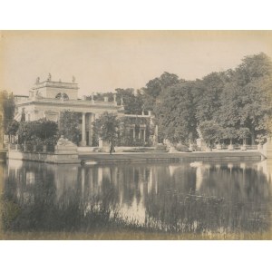 WARSZAWA. Łazienki – widok na pałac na wyspie; lata siedemdziesiąte XIX w.; wym. 265x195 mm, kartonu ...