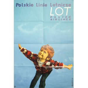 Polskie Linie Lotnicze LOT / POLISH AIRLINES. Plakat reklamowy; projekt: T. Rumiński, 1961; wyd.: WA ...