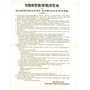 Instrukcje dla Komissarzy Powstańczych. Kraków, 24 lutego 1846; podpisy: Jan Tyssowski, Rogawski Sek ...
