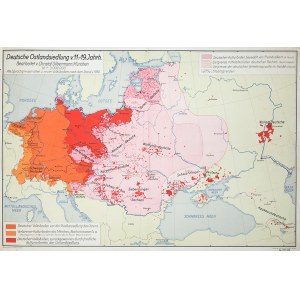Deutsche Ostlandsiedlung v. 11. -19. Jahrh., Mapa powstała jako kartograficzne przedstawienie tez za ...