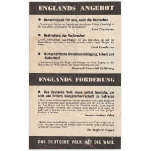 Ulotka z końca 1940 r. Po wygranej bitwie o Anglię. Apel, żeby Niemcy sami usunęli Hitlera, bo ich o ...