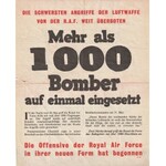 Ulotka z czerwca 1942 r. o zrealizowaniu przez RAF groźby w postaci zbombardowania przez 1000 bombow ...