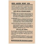 Ulotka z października 1944 r.: wezwanie do pozostania w domach mieszkańców Akwizgranu i Westfalii; w ...