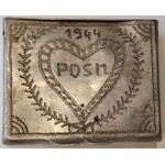 POZNAŃ. Papierośnica aluminiowa z wypunktowanym ręcznie napisem Posn (powinno być Posen) 1944 umiesz ...