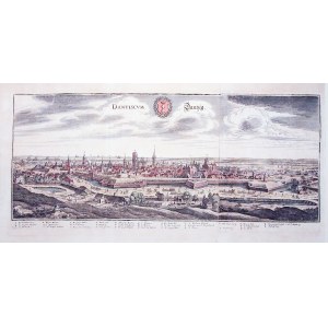 GDAŃSK. Panorama miasta z Biskupiej Górki (od południowego zachodu), kopia panoramy Gdańska Aegidius ...