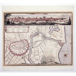 GDAŃSK. city plan with a map of the immediate area, the mouth of the Vistula River and Wisłoujście Fortress; in the upper part ...