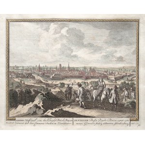 GDAŃSK. Panorama miasta z Biskupiej Górki (od południowego zachodu), wzorowana na widoku Nicolaasa V ...
