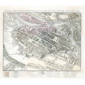 WROCŁAW. Perspektywiczny plan miasta; ryt. J.D. Schleuen według rys. F.B. Wernera, wyd. Oficyna Spad ...