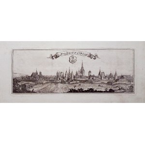 ELBLĄG. Panorama miasta od północnego wschodu; rys. i ryt. J.F. Endersch, przed 1746; miedz. cz.-b., ...