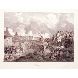 BUDZISZYN. Scena z bitwy pod Budziszynem (20-21 V 1813); malował H. Bellangé, lit. C.E.P. Motte, st. ...