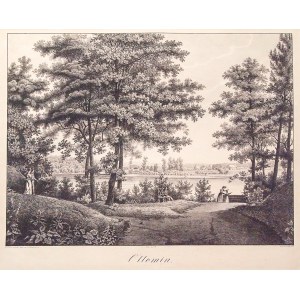 GDAŃSK, OTOMIN. Widok na Jezioro Otomińskie; rys. z natury C.G. Ludwig, 1825, lit. Lütke Junior, wyd ...
