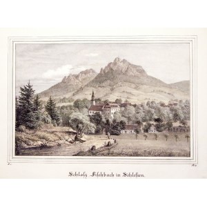 KARPNIKI. Zamek; wym.: 199x129 mm; Schloss Fischbach in Schlesien; ...