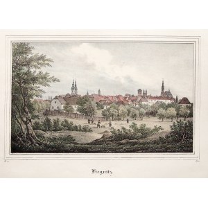 LEGNICA. Panorama miasta; wym.: 207x125 mm; Liegnitz; ...