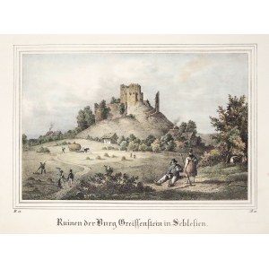 PROSZÓWKA. Ruiny zamku Gryf; delikatne zardzewienia; wym.: 202x131 mm; Ruinen der Burg Greiffenstein ...