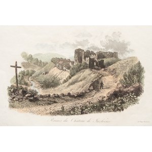 JAZŁOWIEC. Ruiny zamku; ryt. Auguste François Alés, druk. Leclere; po fachowej konserwacji; wym. ark ...