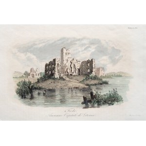 TROKI. Ruiny zamku; ryt. Auguste François Alés, druk. Leclere; wym. arkusza: 255x176 mm; Troki, Anci ...