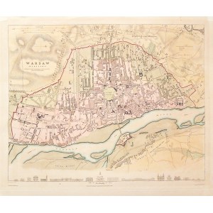 WARSCHAU. Plan der Stadt; gezeichnet von W.B. Clarke, rhyt. T.E. Nicholson, herausgegeben von Baldwin &amp; Cradock, [London] 1831; ...