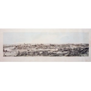 KRAKÓW. Panorama miasta od strony Podgórza; lit. Jędrzej Brydak według fot. Walerego Rzewuskiego, Li ...