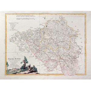 GÓRNY ŚLĄSK. Mapa Górnego Śląska; pochodzi z: Atlante novissimo illustrato..., wyd. Antonio Zatta, W ...