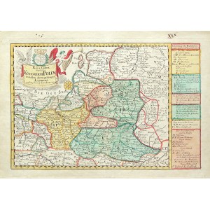 KRÓLESTWO POLSKIE. Mapa Królestwa Polskiego; pochodzi z: Atlas Selectus..., ryt. i wyd. Johann Georg ...